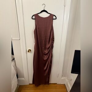 BHLDN Emma high neck satin maxi dress 1x